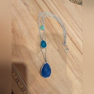 Elegant Blue and Green Pendant Necklace